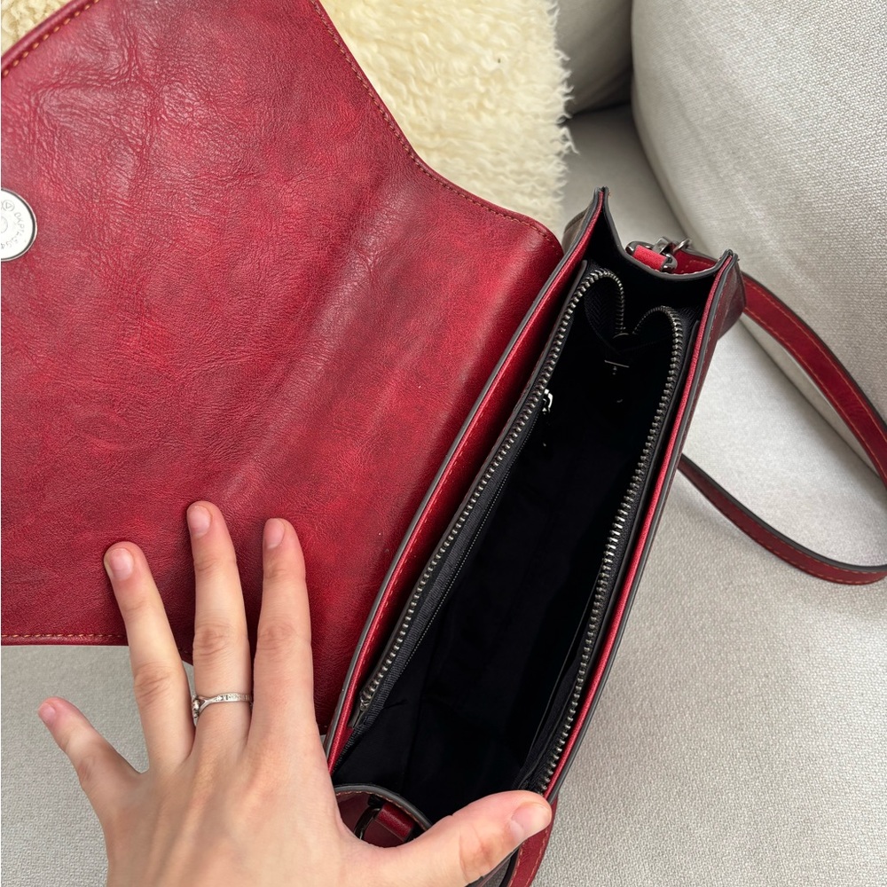 Red leather handmade handbag new - Picture 5 of 5
